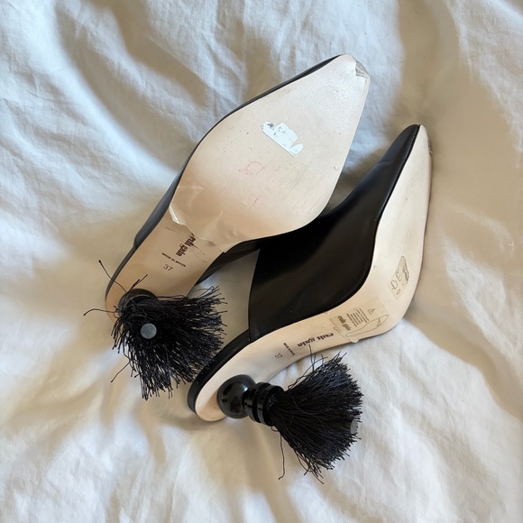 Cult Gaia // Tassie Mule Black Heels with Tassels - Picture 7 of 7